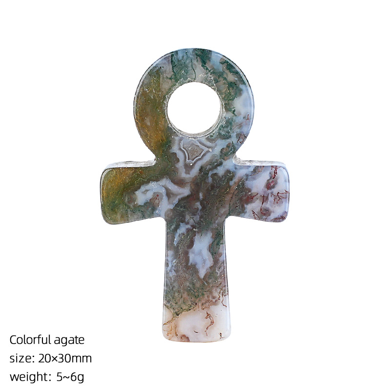 Jewelry Making Michaels - Kolorowy Agat Ankh Krzyż Wisiorek Symbol