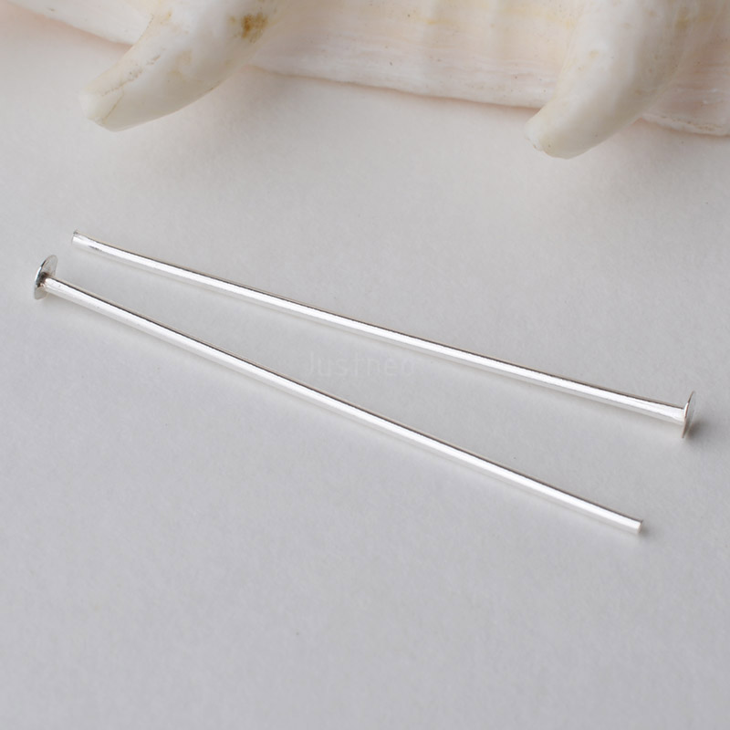 Jewelry Making Head Pins - Szpilki z płaską główką ze srebra