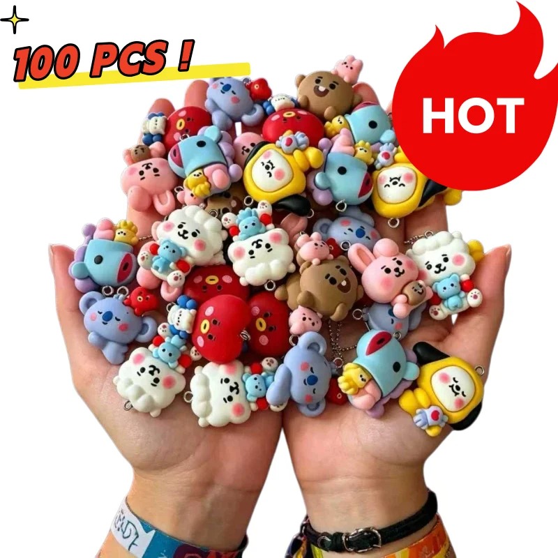 Jewelry Making Earrings - 7 szt. BT21 Żywiczne Charmsy z