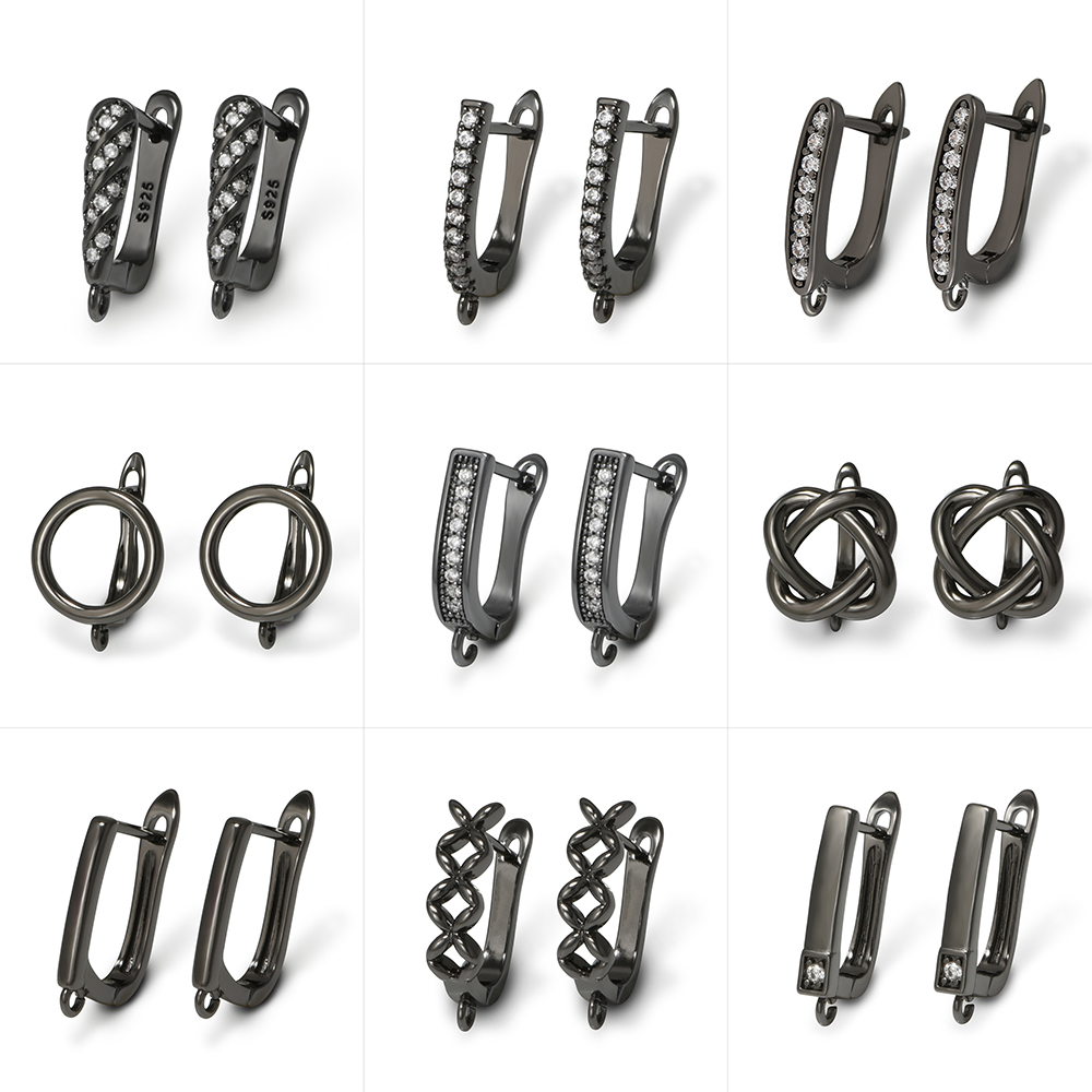 Jewelry Making Earrings - YANASI 1 Para Czarne Mosiężne Haczyki