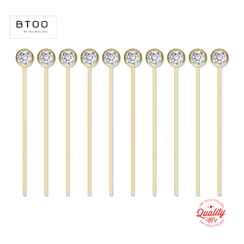 14-karatowe pozłacane cyrkonią – Jewelry Making Head Pins recenzja i cena